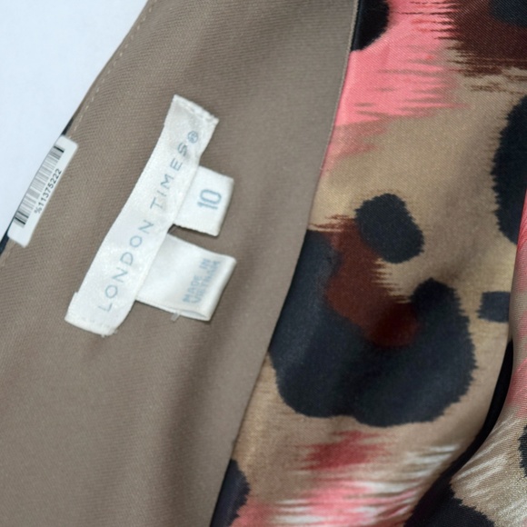 LONDON TIMES Animal Print One-Shoulder Dress - Picture 6 of 6